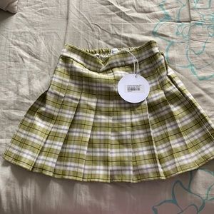 Princess Polly Lina Green Plaid Skirt
